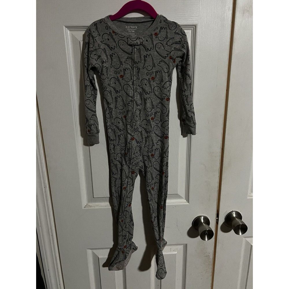 Carters 3T Unisex Halloween Ghost Footed Pajamas